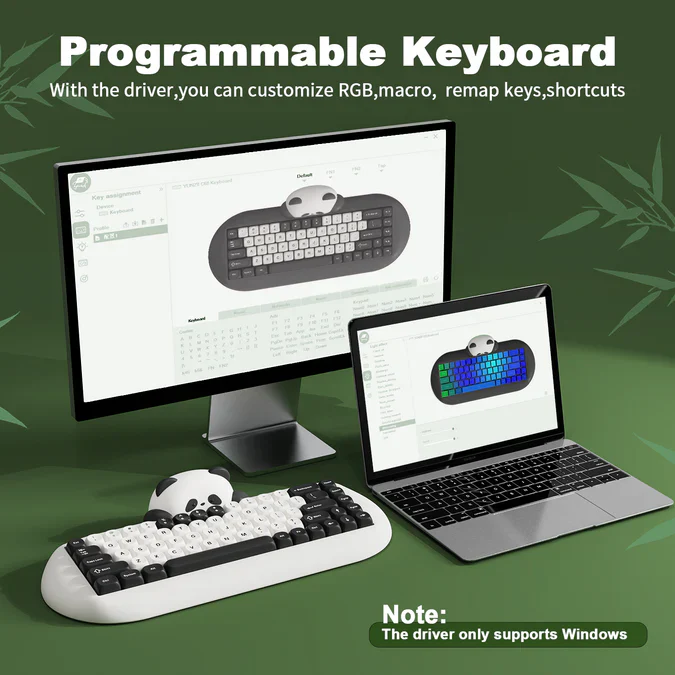 YUNZII C68 Panda Wireless Hi-Fi Mechanical Keyboard - Image 4